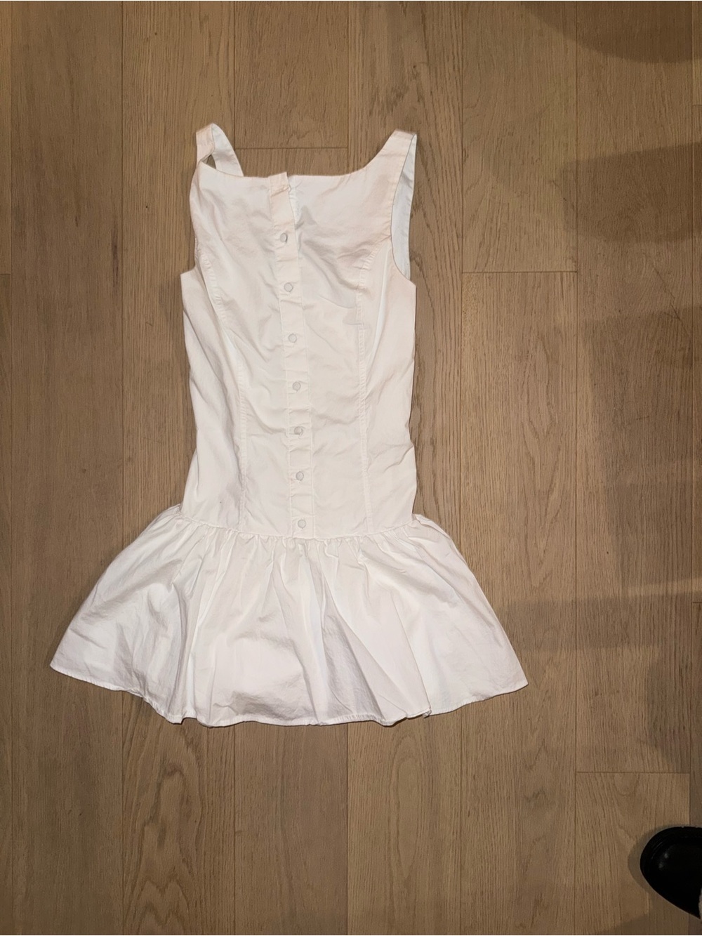 Aritzia White Corset Drop-Waist Mini Dress
